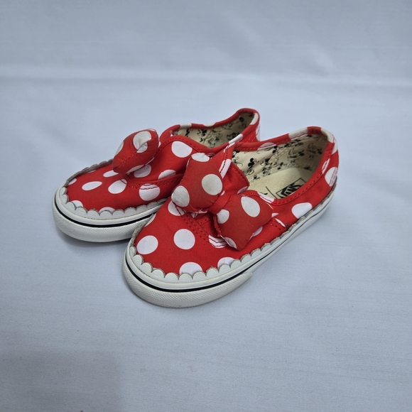 Vans Other - Vans X Disney Minnie Mouse Red and White Polka Dot Kids Sneakers Kids 8